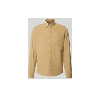 Regular Fit Cordhemd mit Button-Down-Kragen Modell 'ANTON', Beige, S