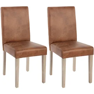 Mendler 2er-Set Esszimmerstuhl Littau, Stuhl Küchenstuhl - Textil, Wildlederimitat, Beine Struktur - Eiche