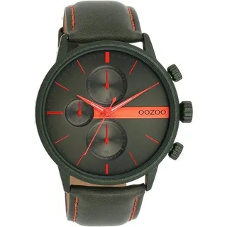 Oozoo C11227 Grün-Orangerot Leder 45 mm