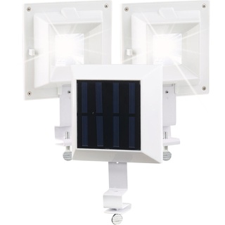 Lunartec Dachrinnen LED: 3er-Set Solar-LED-Dachrinnenleuchte, 20 lm, 0,2 W, Licht-Sensor, weiß (LED Balkon, Regenrinnen Solarleuchte, Garten Beleuchtung)