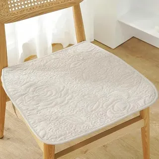 Leichte Baumwoll-Stuhlkissen – Jacquard-Sitzkissen mit Bändern, atmungsaktiv, dünn, für Büro, Esszimmer, maschinenwaschbar, Computerküchenstuhlmatte für alle Jahreszeiten (#7,45 x 45 cm)