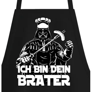 Youth Designz Grillschürze Herren ICH BIN DEIN BRATER Schürze Männer Grillschürze, mit lustigem Spruch Aufdruck schwarz