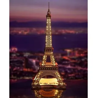 3D Puzzle Eiffelturm Nacht LED Holzmodell 164 Teile Weihnachtsgeschenk
