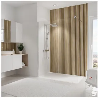 Schulte Badrückwand DecoDesign Dekor, (1-tlg), 150x255 cm, Lärche Japandi, Wandverkleidung, Duschrückwand beige 150 cm x 255 cm