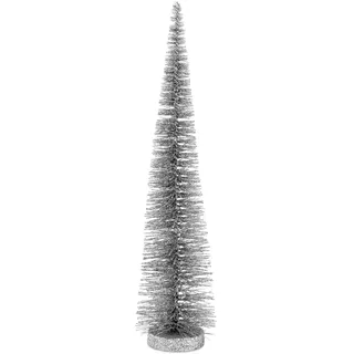 Dekobaum Glitzer 45 cm heller silberner Tannenbaum großer Metall Weihnachtsbaum