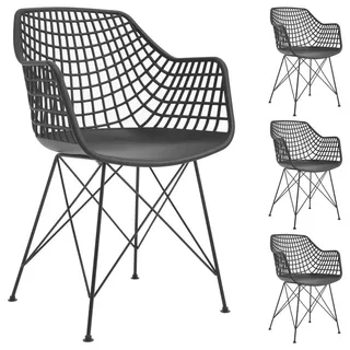 Idimex Gartenstühle, Schwarz, Textil, Vintage, 59x87x54 cm, Gartenmöbel, Gartenstühle, Gartenstühle