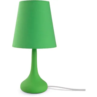 Paco Home Schreibtischlampe Tischlampe Nachttischlampe Tischleuchte Kinderzimmer Stofflampenschirm Modern Bunt Mit Kabel, Leuchtmittel: ohne Leuchtmittel, Farbe: Grün