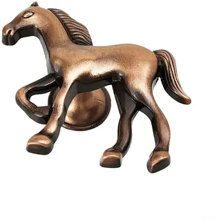 Dekorativer Türgriff in Pferdeform, Zinklegierung, Schrankknauf für Kindermöbel (Rotbronze)