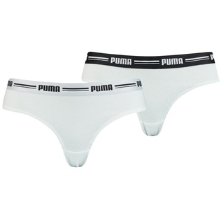 PUMA Damen Slip - Brazilian, Soft Cotton Modal Stretch, Vorteilspack Weiß XL 4er Pack (2x2P)