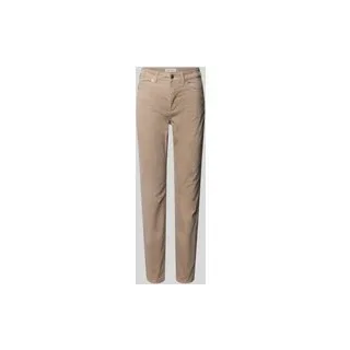 Slim Fit Samthose aus Baumwoll-Mix Modell 'ALKEA', Stein, 30/32