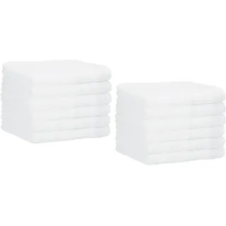 Betz Palermo Gästehandtücher Set 12-teilig – 12× Gästehandtuch 30×50 cm, 100% Baumwolle 360 g/m2, weich & saugstark, Oeko-TEX® Farbe weiß