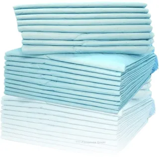 Inkontinenzunterlagen 40 x 60cm Einmalunterlagen Wickelunterlagen Tierunterlagen 6-lagige saugstarke Einmal-Krankenunterlage aus Zellstoff Farbe: blau/weiß von Cardiocell (200)