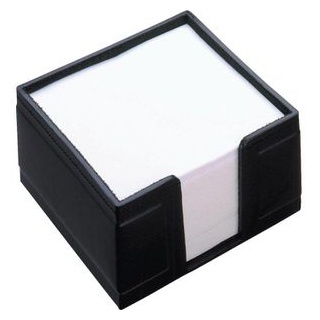 Läufer Zettelbox 34116 Scala, schwarz, gefüllt mit 200 Notizzetteln, Echt Leder