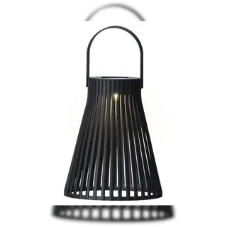 Lumineo Laterne Kunststoff 14x18 cm Solar LED schwarz