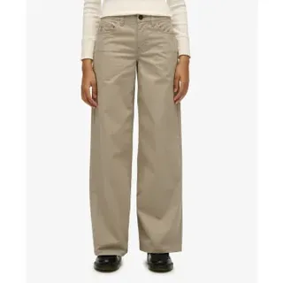 Superdry für Damen. W7011313A Beige Baggy Chino-Hose (30/30), Lässig, Baumwolle