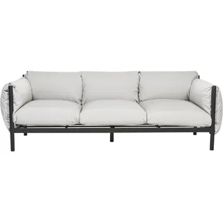 Beliani Esperia Gartensofa 3-Sitzer Aluminium schwarz/grau