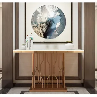 Modern Luxus Konsolentisch Konsol Tische Holz Metall Design Gold Beistelltisch