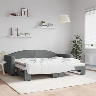 Tagesbett Ausziehbar Dunkelgrau 80x200 Cm Stoff