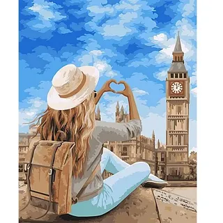Malen nach Zahlen auf Keilrahmen "London", 40 x 50 cm