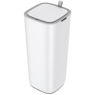 Moderner quadratischer Abfalleimer mit Smart Sensor | 30 Liter, HxBxT 59x27x27cm | Weiß