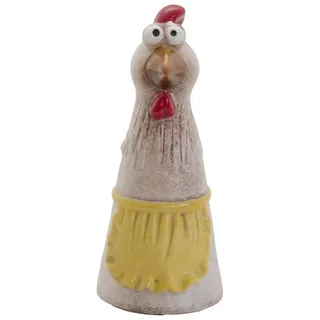 Kaufhaus le petit Dekofigur Gartenstecker Zaunhocker Huhn Garten Deko Skulptur Figur Hahn Objekt, Dekoskulptur Dekoobjekt Zaunsitzer aus Keramik