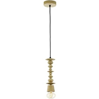EGLO Pendelleuchte Esstisch Avoltri, Hängelampe für Wohnzimmer und Esszimmer, Holz Esszimmerlampe aus Eiche, Lampe hängend mit E27 Fassung