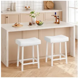 GarveeMore Barhocker aus PU-Leder, Barstuhl 2/4er Set Bistrostuhl Küchenhocker (2 St) weiß