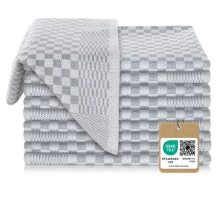 Vaily Geschirrtuch Premium Geschirrtücher aus 100% Baumwolle super Saugstark, (10er Pack) grau