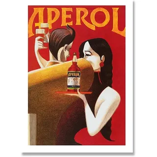 Aperol liqueur Poster Vintage Essen und Getränke Poster Leinwand Druck Geschenk Idee Malerei Bilder Für Wohnzimmer Küche Dekoration(60x90CM No Frame)
