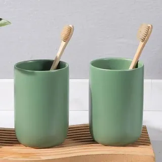 Zahnputzbecher Keramik Set, Zahnbürstenhalter für Elektrische Zahnbürste Zahnbürste und Zahnpasta, Kinder Toothbrush Holder, Zahnbürsten Badezimm