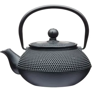 La Cafetière Japanische Teekanne aus Gusseisen, 600 ml, mit Teesiebkorb, Schwarz