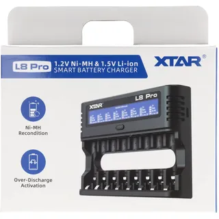 XTAR L8 Box Ladegerät für AA / AAA 1,5V Li-Ion & 1,2V Ni-MH Akkus