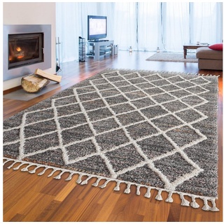 Teppich Orient Teppich mit modern legerem Rautenmuster braun grau, Teppich-Traum, rechteckig, Höhe: 30 mm braun|grau 200 cm x 290 cm x 30 mm