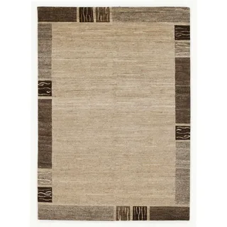 Wollteppich OCI DIE TEPPICHMARKE "Natura Silk Greny" Gr. 1, beige (natur), B:70cm H:20mm L:140cm, Seide, Wolle, Teppiche, reine Wolle, handgeknüpft, Wohnzimmer