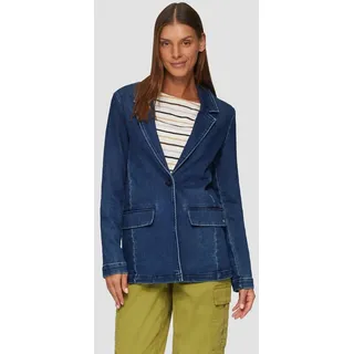 s.Oliver Jackenblazer Indoor-Blazer Antaillierter Blazer aus Sweat-Denim blau M (38)