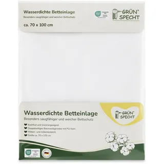Grünspecht Naturprodukte Wasserdichte Betteinlage 70 x 100 cm weiß