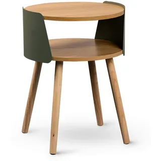 Xora Beistelltisch, Grün, Eiche, Holz, Metall, Holzwerkstoff, Eiche, massiv, rund, rund, 40x55x40 cm, einfacher Aufbau, Wohnzimmer, Wohnzimmertische, Beistelltische, Beistelltische Metall