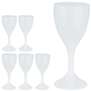 Relaxdays Weingläser Kunststoff 6er Set, - weiß