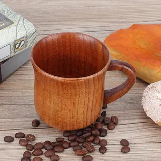YDuupxe Holz Bierkrug, Holz-Kaffeetasse 270 Ml, Handgefertigte Kaffeetasse, Holzbecher Becher Hölzerner Tee Set, Holztasse, Kaffee-Fanatiker, Zuhause, Café, Teehaus, Restaurant, Hotel