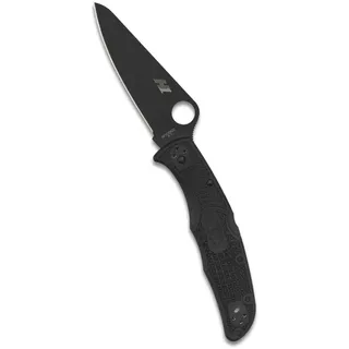 Spyderco Pacific Salt 2 Lockback Black | Schwarzer rutschfester FRN-Griff, korrosionsbeständige Klinge, faltbares Design, PlainEdge