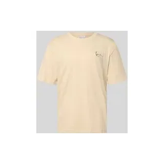Relaxed Fit T-Shirt mit Logo-Stitching, Ecru, S