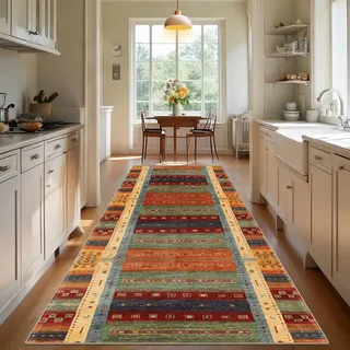 TEHWDAIYOU Langer Teppich Läufer Flur rutschfest 90 x 350 cm Küchenteppich Waschbar Teppichläufer Flurteppich läufer Anti rutsch Korridor Teppich Läufer für Flur Küche Eingang Schlafzimmer Meterware