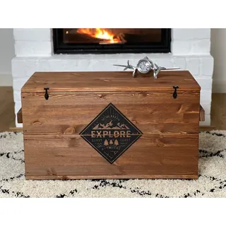 Truhe Couchtisch Holz massiv Wohnzimmertisch Truhentisch Kiste vintage shabby