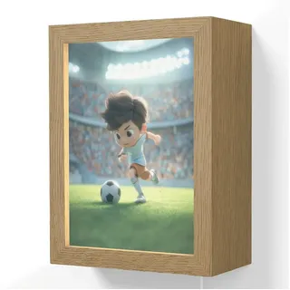 OnlyWow Wandleuchte Lightbox Fußball - Junge - Stadion - Jungen, Dimmbar, Farbwechsel, LED, Warmweiß, Kaltweiß, Neutralweiß Einstellbar, Wandlampe Innen, Dimmbar, mit Kabel, LED, Beleuchtung, Kinderzimmer 15 cm x 8 cm x 20 cm