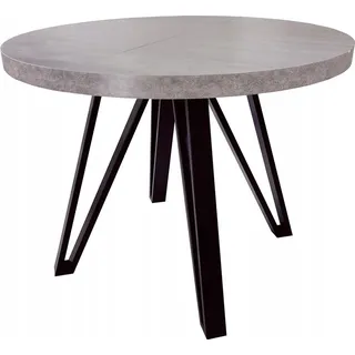 METAL runder Tisch BETON JASON ausziehbar 90+50+50