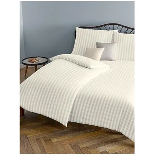 Fleuresse, Bettwäsche, Damast Bettwäsche Melk 70x90cm / 140x220cm Creme (Bettwäsche Set, 140 x 220 cm)
