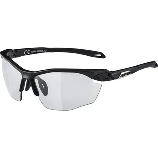 Alpina Twist Five HR V - Selbsttönende, Bruchfeste und Beschlagfreie Sport und Fahrradbrille mit 100 Prozent, UV-Schutz Für Erwachsene, black matt, One Size