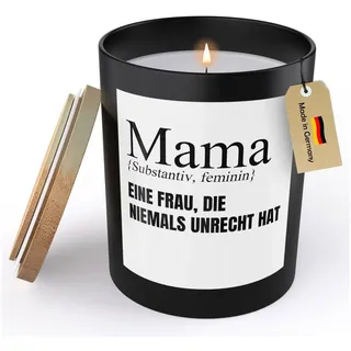 22Feels Duftkerze Deko Mama Geschenk Mutter Muttertag Geburtstag Weihnachten Frauen, MADE IN GERMANY, Europäisches Sojawachs, Handgegossen schwarz
