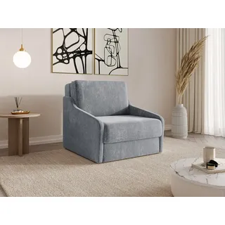 MOEBLO Kindersofa FLY 80, Schlafsessel - mit Schlaffunktion & Bettkasten – Chenille-Stoff VIBE, Sesselbett, Schlafsofa, Gästebett, (BxHxT): 95x90x115 cm grau