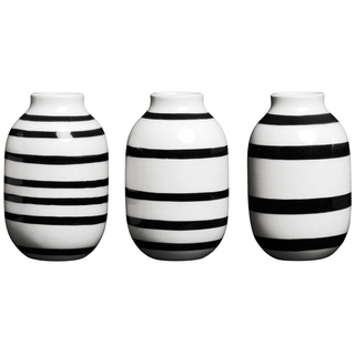 Kähler Dekovase Kähler Omaggio Miniatur Vasen schwarz 3 Stck. (12800) schwarz